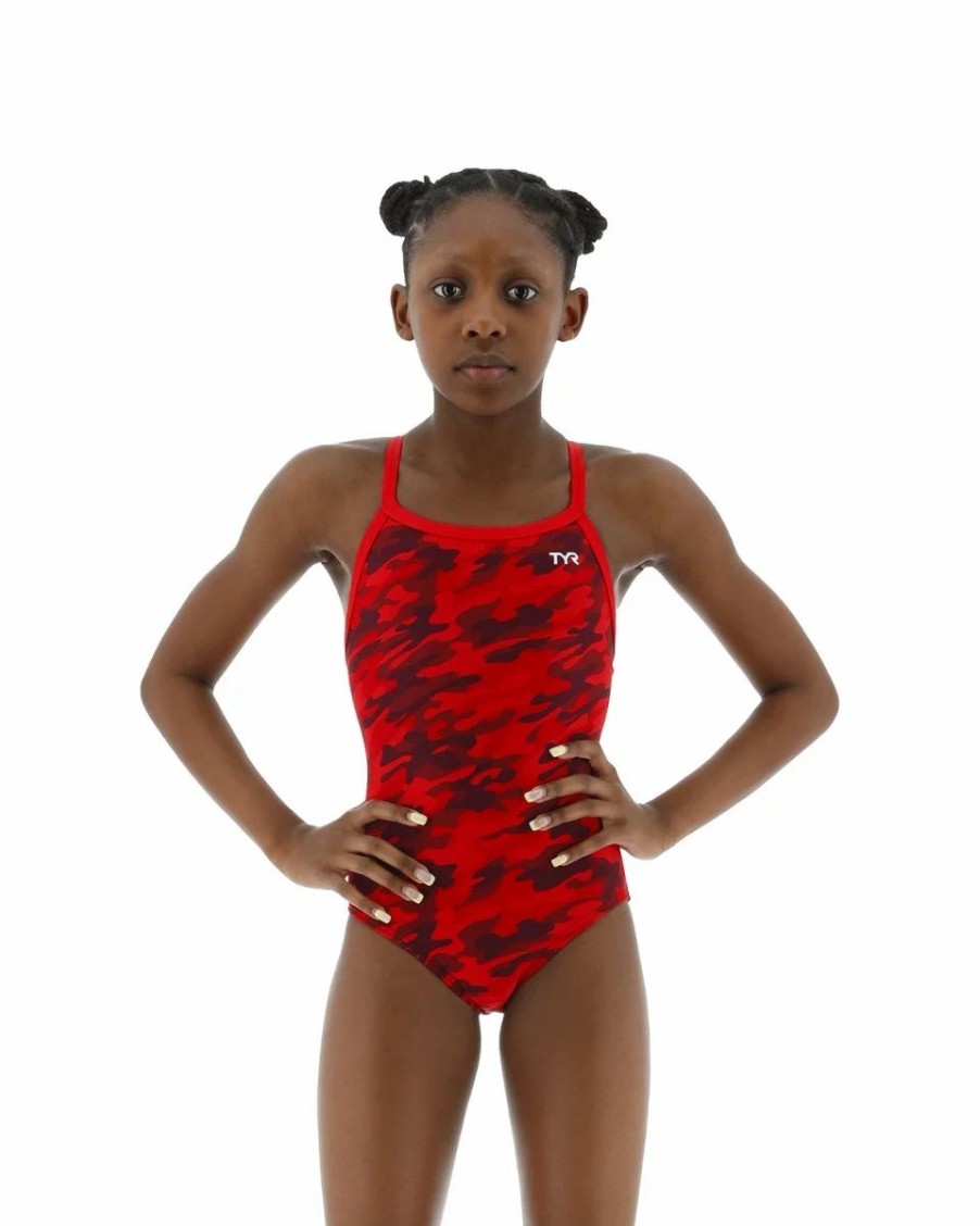 * Tyr Durafast Elite Girls' Diamondfit Swimsuit Camo | Kids