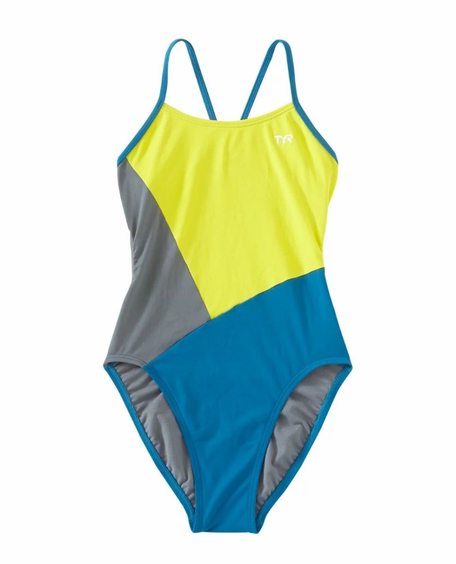 * Tyr Durafast One Girls' Cutout Swimsuit Solid Splice Block | Kids