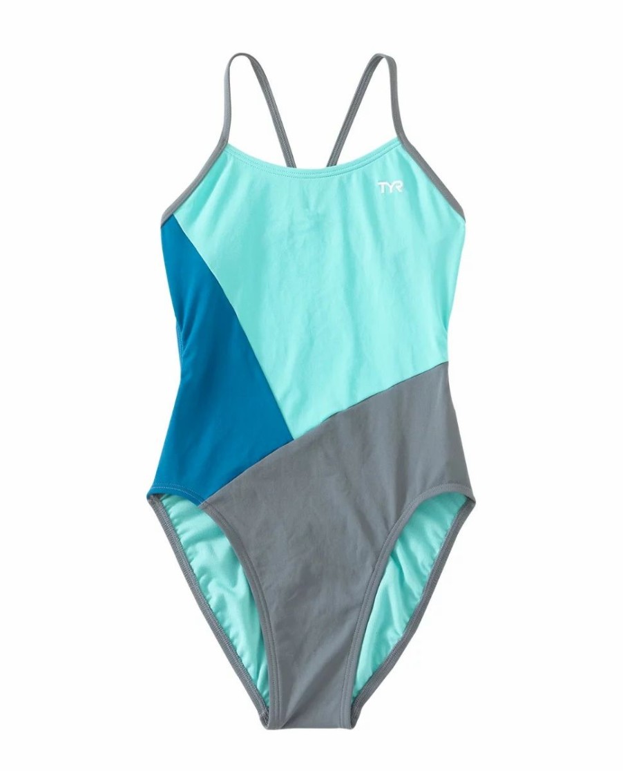 * Tyr Durafast One Girls' Cutout Swimsuit Solid Splice Block | Kids