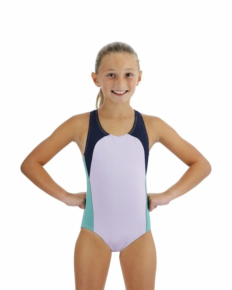 * Tyr Durafast Elite Girls' Ella Maxfit Swimsuit Solid Splice | Kids