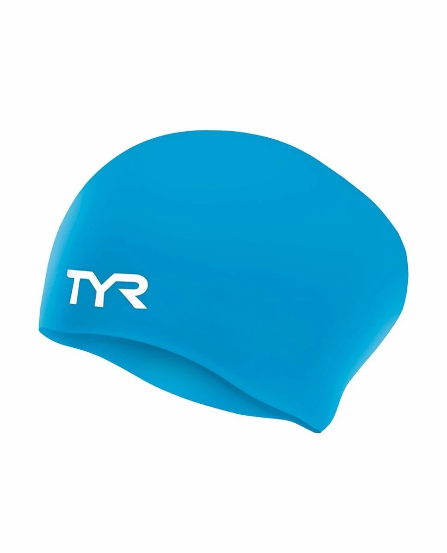 * Tyr Youth Long Hair Silicone Wrinkle-Free Swim Cap | Kids