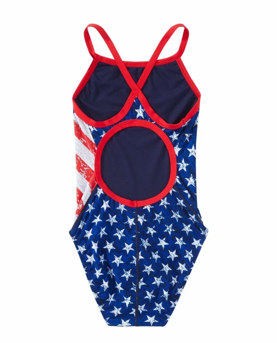 * Tyr Durafast One Girl'S Diamondfit Swimsuit Star Spangled | Kids