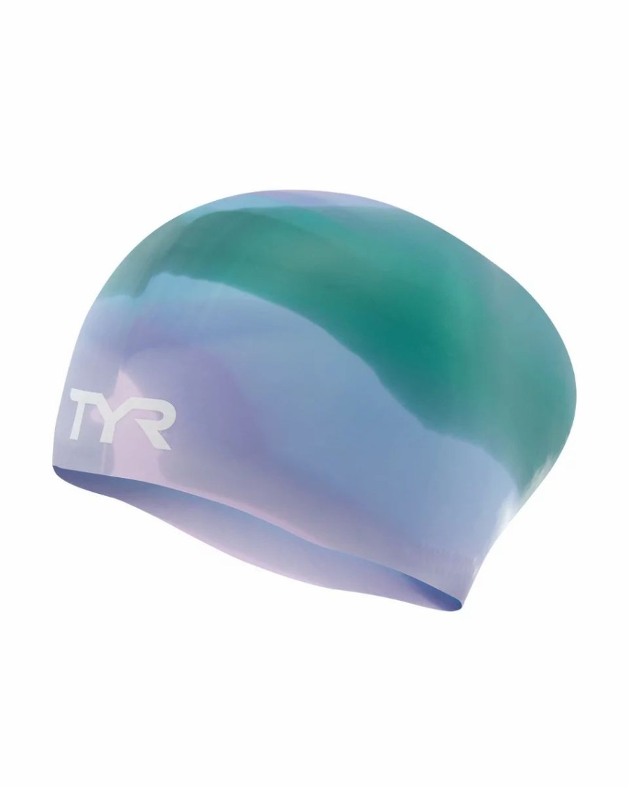 * Tyr Youth Long Hair Silicone Swim Cap Tie Dye | Kids